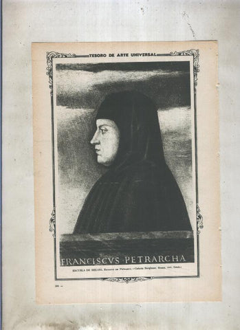 Lamina 006; Retrato de Petrarca de la escuela de Bellini