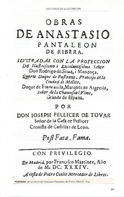 LAMINA COSSIO 51016: Portada de las obras de Anastasio Pantaleon de Rivera de 1634