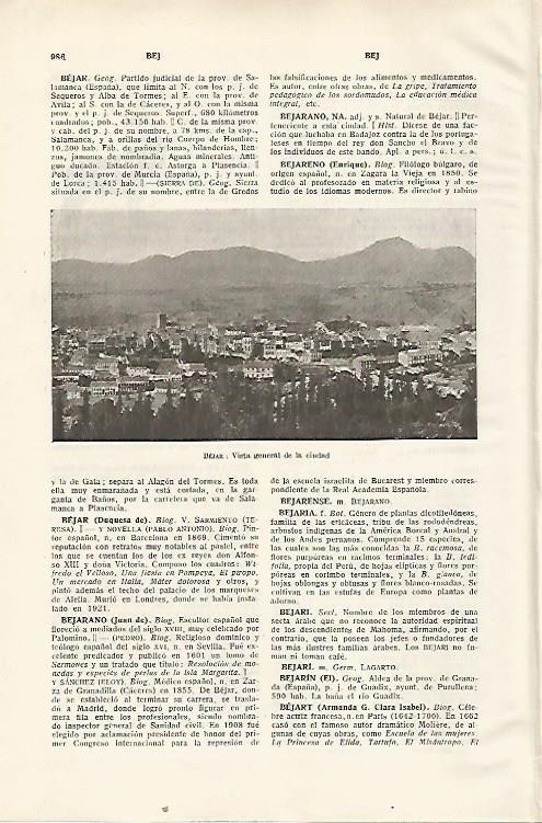LAMINA SALVAT 80531: Vista general de Bejar