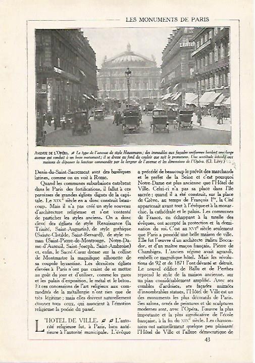 LAMINA 7398: Avenue de l Opera en Paris