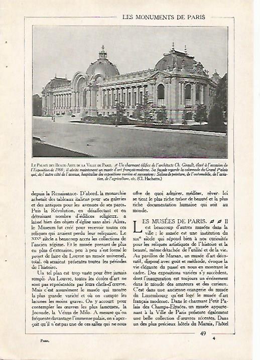 LAMINA 7400A: Palais des Beaus Arts de Paris