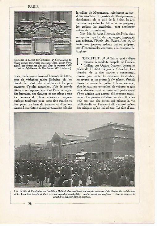 LAMINA 7403: Fuente de la Rue de Grenelle y Les Halles en Paris