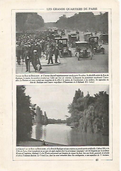 LAMINA 7406: Avenue du Bois de Boulogne y El Grand Lac en Paris