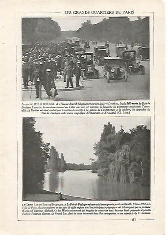 LAMINA 7406: Avenue du Bois de Boulogne y El Grand Lac en Paris