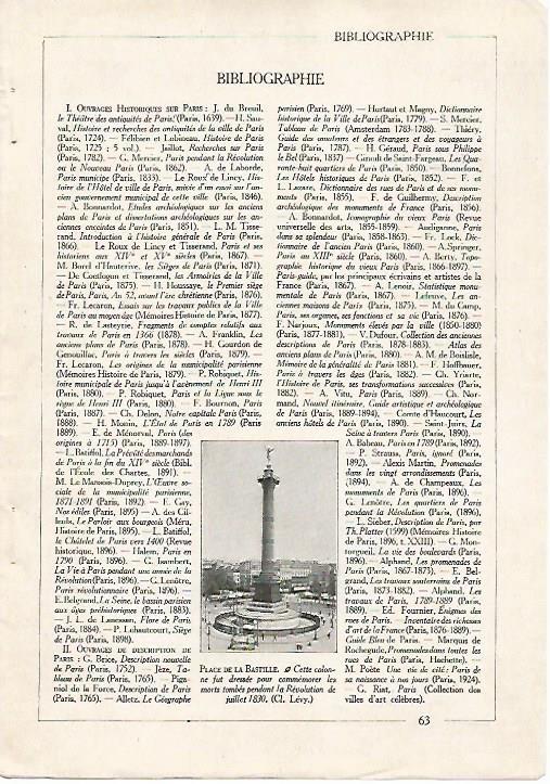 LAMINA 7407: Bibliografia de la ciudad de Paris