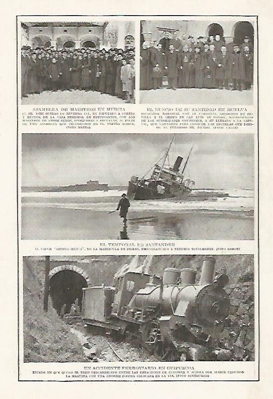 LAMINA BLANCO Y NEGRO 7418: Actos en Murcia Huelva Santander y Guipuzcoa