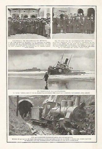 LAMINA BLANCO Y NEGRO 7418: Actos en Murcia Huelva Santander y Guipuzcoa