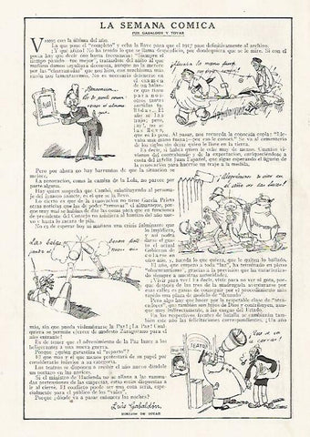 LAMINA BLANCO Y NEGRO 7420: La Semana Comica por Gabaldon y Tovar