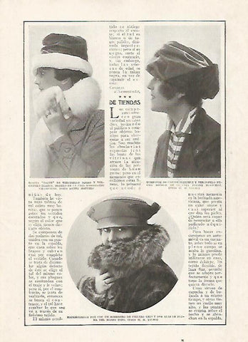 LAMINA BLANCO Y NEGRO 7426: Sombreros de la Casa Champagne y Blanchot 