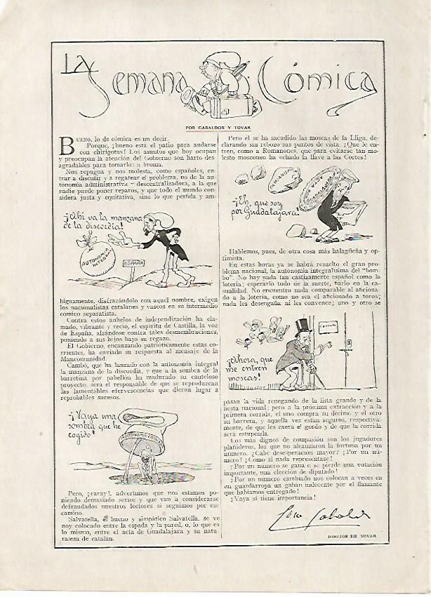 LAMINA BLANCO Y NEGRO 7441: La semana comica por Gabaldon y Tovar