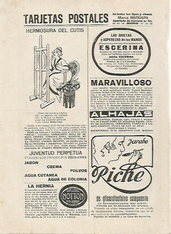 LAMINA BLANCO Y NEGRO 7447: Publicidad Emplastos Notton y Jarabe Riche
