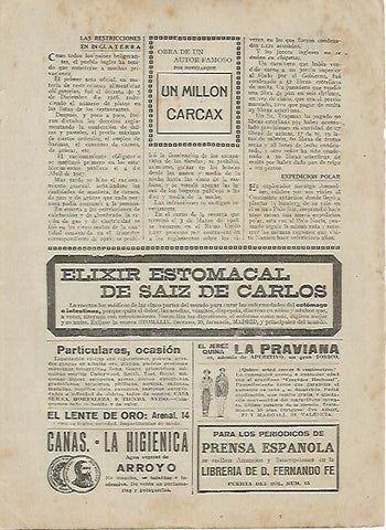 LAMINA BLANCO Y NEGRO 7448: Publicidad de Elixir de Saiz de Carlos