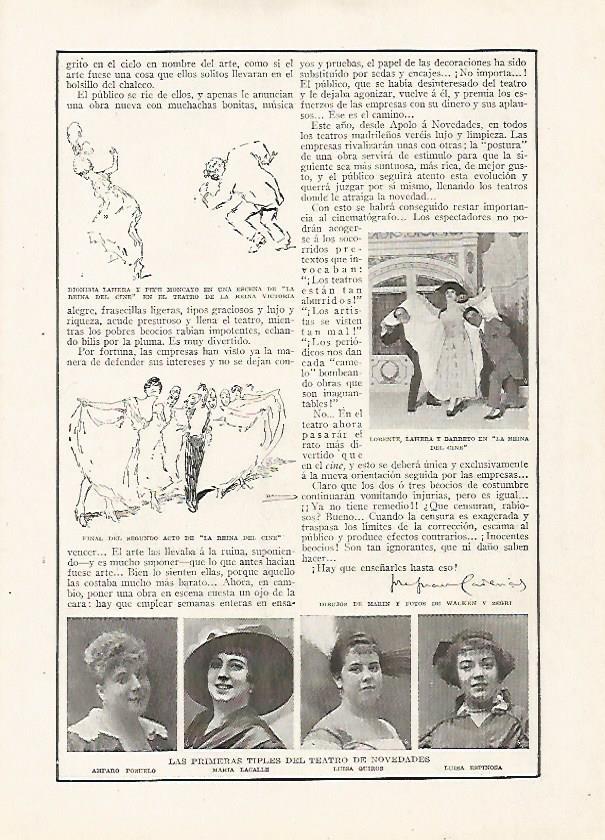 LAMINA BLANCO Y NEGRO 7464: Actrices del Teatro de Novedades