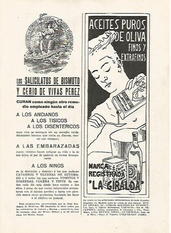 LAMINA BLANCO Y NEGRO 7466: Publicidad de La Giralda y Vivas Perez