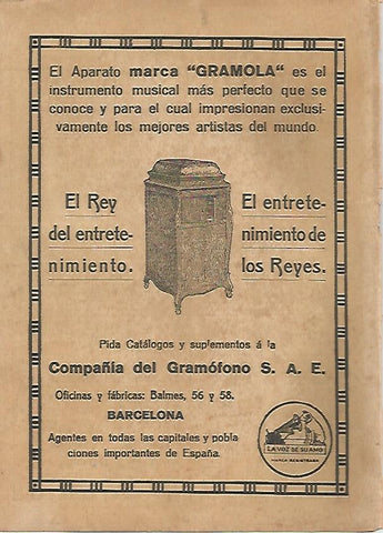 LAMINA BLANCO Y NEGRO 7468: GRAMOLA Publicidad de Compañia del Gramofono