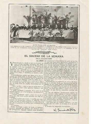 LAMINA BLANCO Y NEGRO 7482: Nombramiento de gobernadores en el Hotel Ritz de Madrid