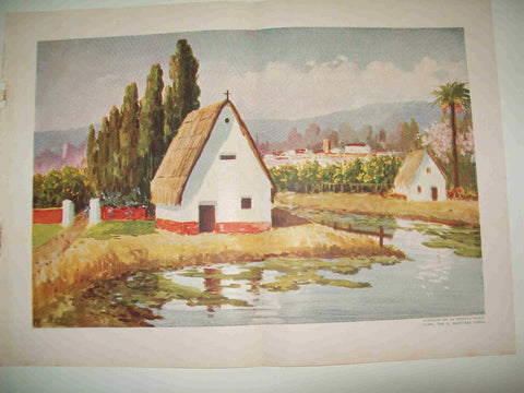 LAMINA BLANCO Y NEGRO 7493: Barracas en la huerta valenciana por F. Martinez Checa
