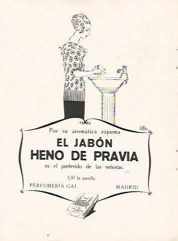 LAMINA BLANCO Y NEGRO 7500: Publicidad del jabon Heno de Pravia