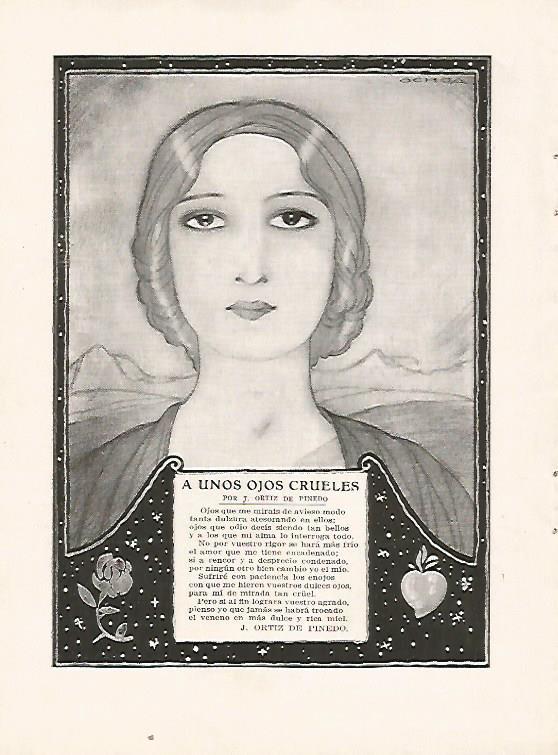 LAMINA BLANCO Y NEGRO 7505: Aunos ojos crueles por J. Ortiz de Pinedo