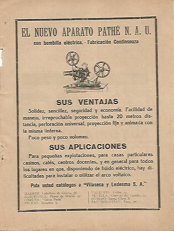 LAMINA BLANCO Y NEGRO 7511: Publicidad del nuevo aparato Pathe