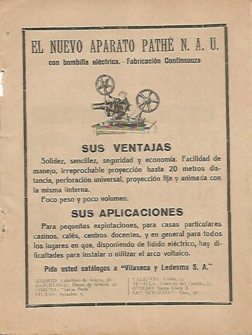 LAMINA BLANCO Y NEGRO 7511: Publicidad del nuevo aparato Pathe