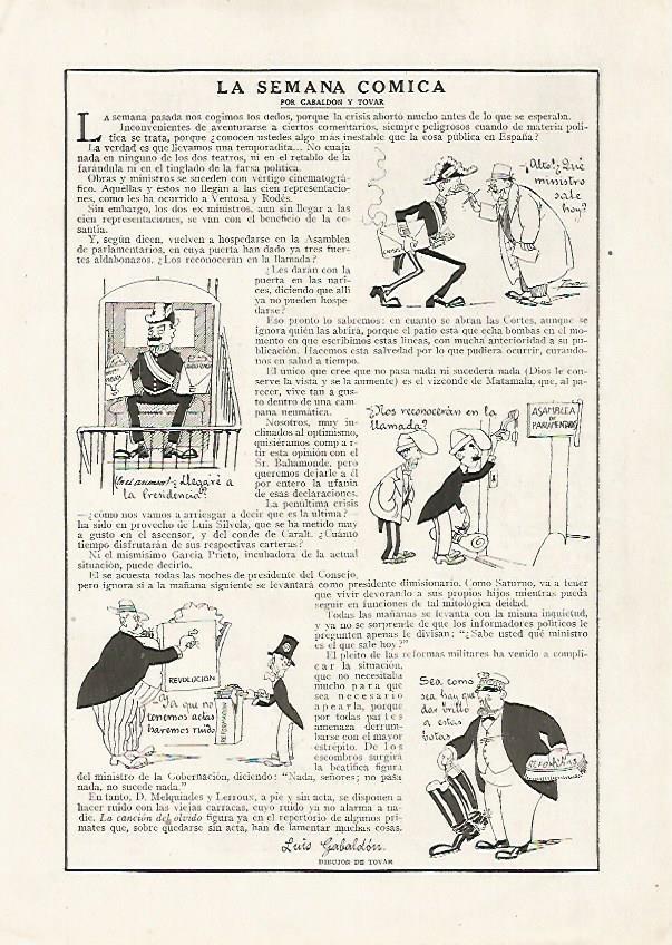 LAMINA BLANCO Y NEGRO 7523: La Semana Comica