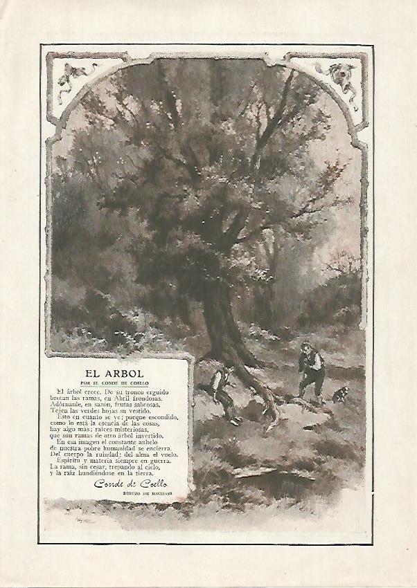 LAMINA BLANCO Y NEGRO 7525: El arbol por el Conde de Coello