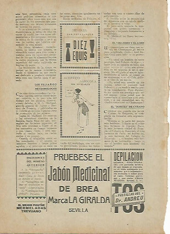 LAMINA BLANCO Y NEGRO 7532: Publicidad de Jabon medicinal de Brea