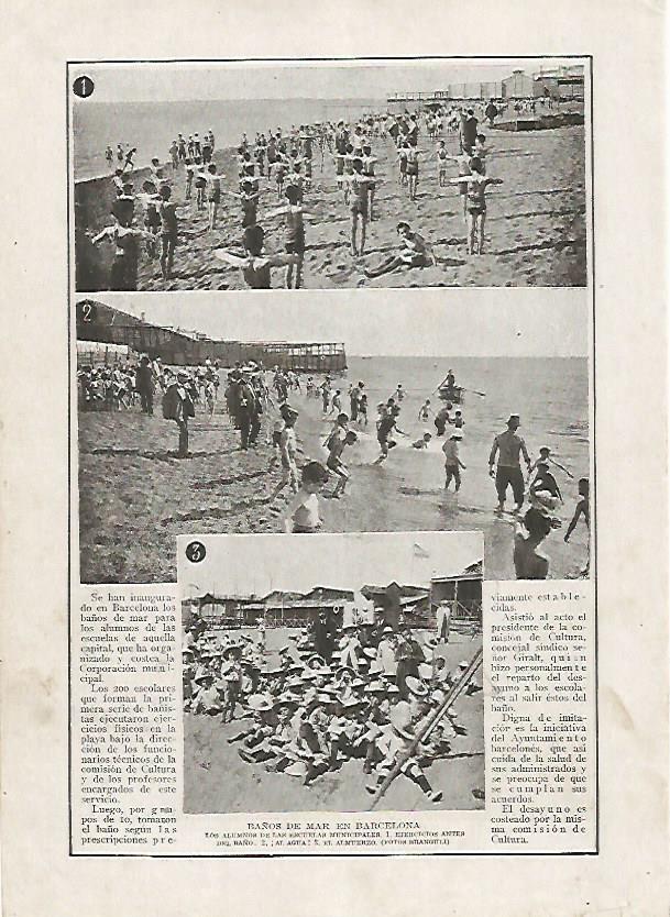 LAMINA BLANCO Y NEGRO 7543: Baños de mar en Barcelona fotos de Branguli