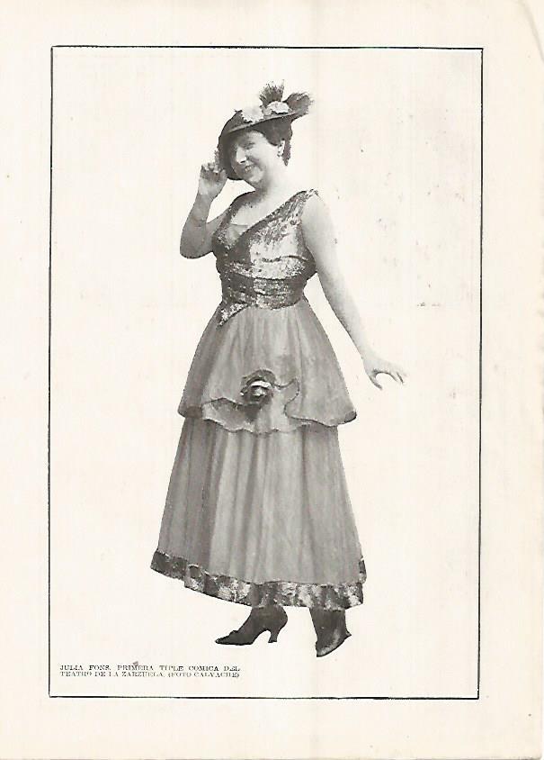LAMINA BLANCO Y NEGRO 7564: Julia Pons primera actriz del Teatro de la Zarzuela de Madrid