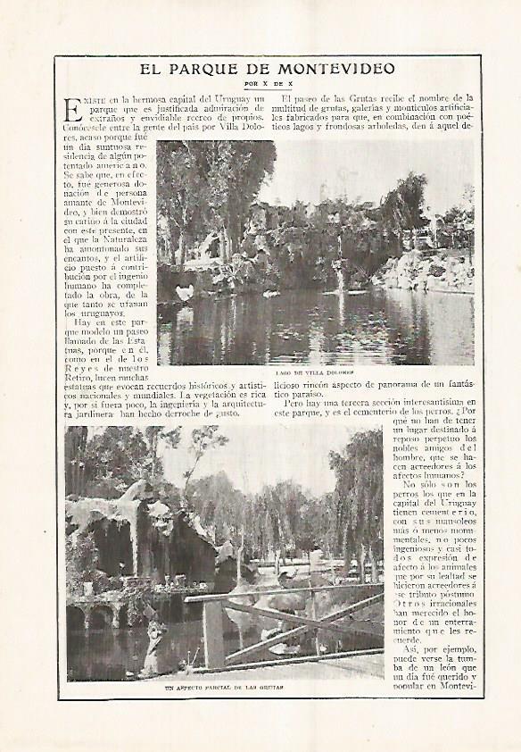 LAMINA BLANCO Y NEGRO 7565: Parque de Montevideo