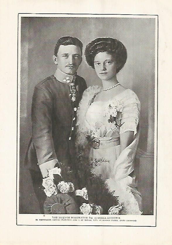 LAMINA BLANCO Y NEGRO 7586: Carlos Jose y Zita de Austria