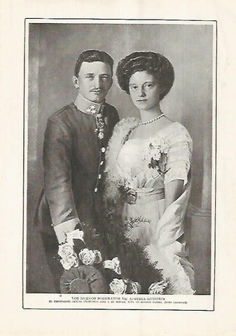 LAMINA BLANCO Y NEGRO 7586: Carlos Jose y Zita de Austria