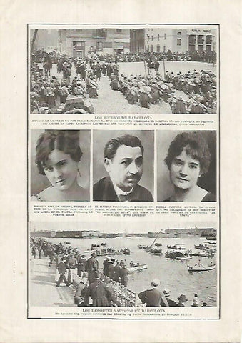 LAMINA BLANCO Y NEGRO 7608: Tropas en las Drassanes de Barcelona y Regatas en el puerto de Barcelona