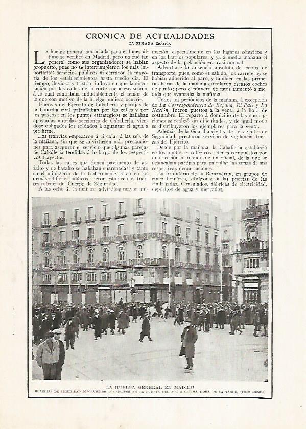 LAMINA BLANCO Y NEGRO 7623: Huelga general en Madrid
