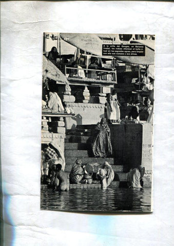 Foto: Escena de Rodeo americano y escalinatas del rio Ganges en Benares (India)