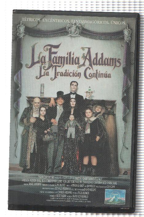 VHS-Cine: LA FAMILIA ADDAMS, La Tradicion Continua - Anjelica Huston, Raul Julia (Paramount 1994)