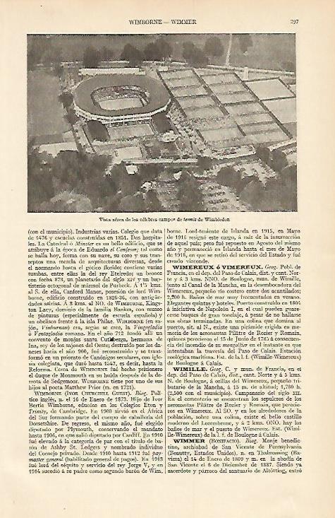 LAMINA ESPASA 1562: Vista aerea de Wimblendon Londres