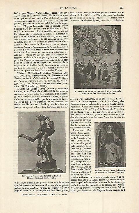 LAMINA ESPASA 15188: La Coronacion de la Virgen por Poliaiuolo