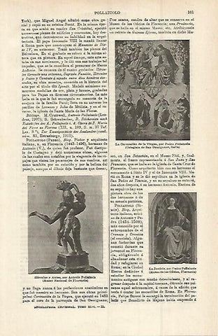 LAMINA ESPASA 15188: La Coronacion de la Virgen por Poliaiuolo