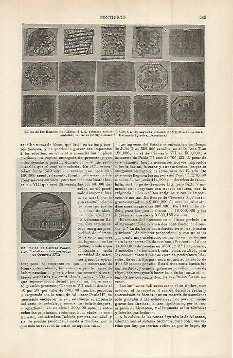 LAMINA ESPASA 15242: Sellos de los Estados Pontificios