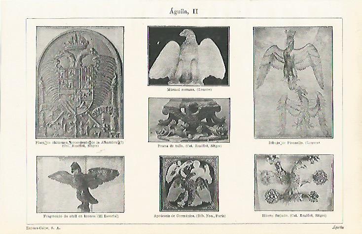 LAMINA ESPASA 15443: Arte con representacion de aguila
