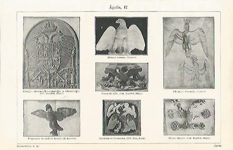 LAMINA ESPASA 15443: Arte con representacion de aguila