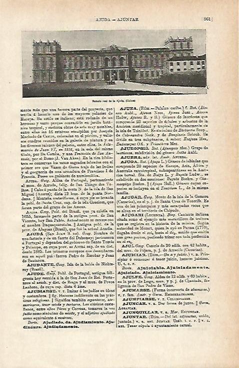 LAMINA ESPASA 15495: Palacio Real de la Ajuda en Lisboa