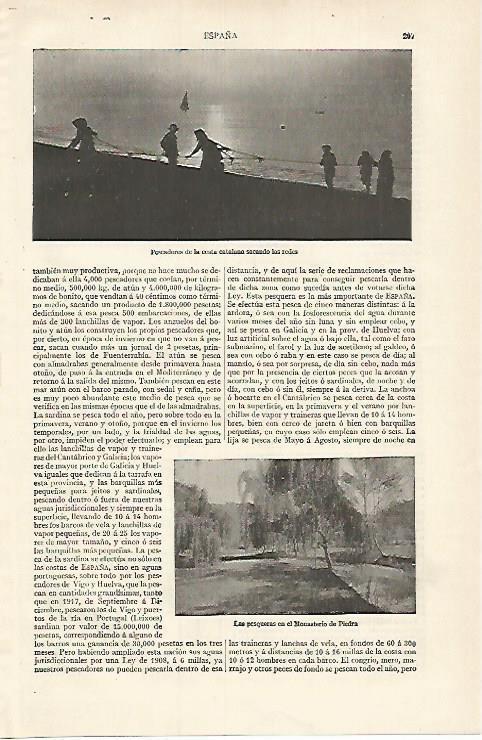 LAMINA ESPASA 15579: Pescadores en las costas de Cataluña