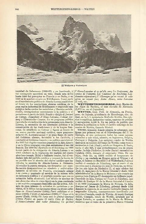 LAMINA ESPASA Alemania 1572: El Wellhorn y Wetterhorn Alemania