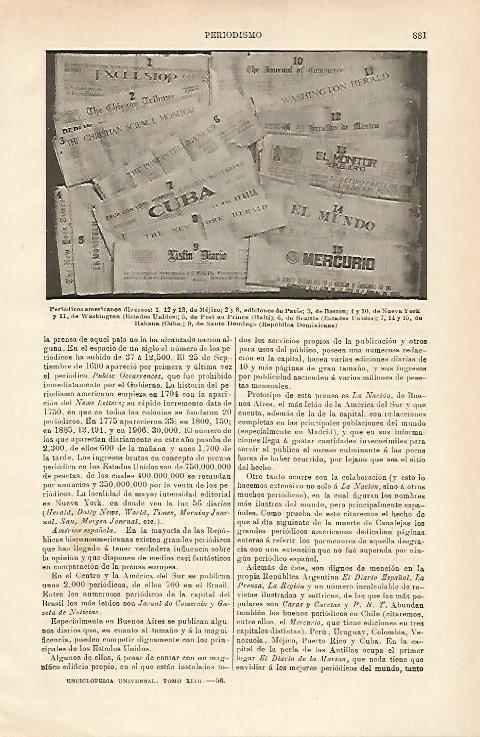 LAMINA ESPASA 15762: Periodicos de Estados Unidos