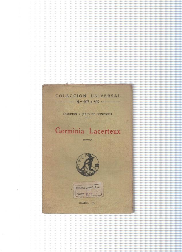 Coleccion Universal numero 507 a 509: Germinia Lacerteux