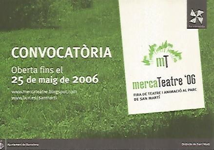 POSTAL A0126 PUBLICITARIA : Convocatoria Merca Teatre 2006
