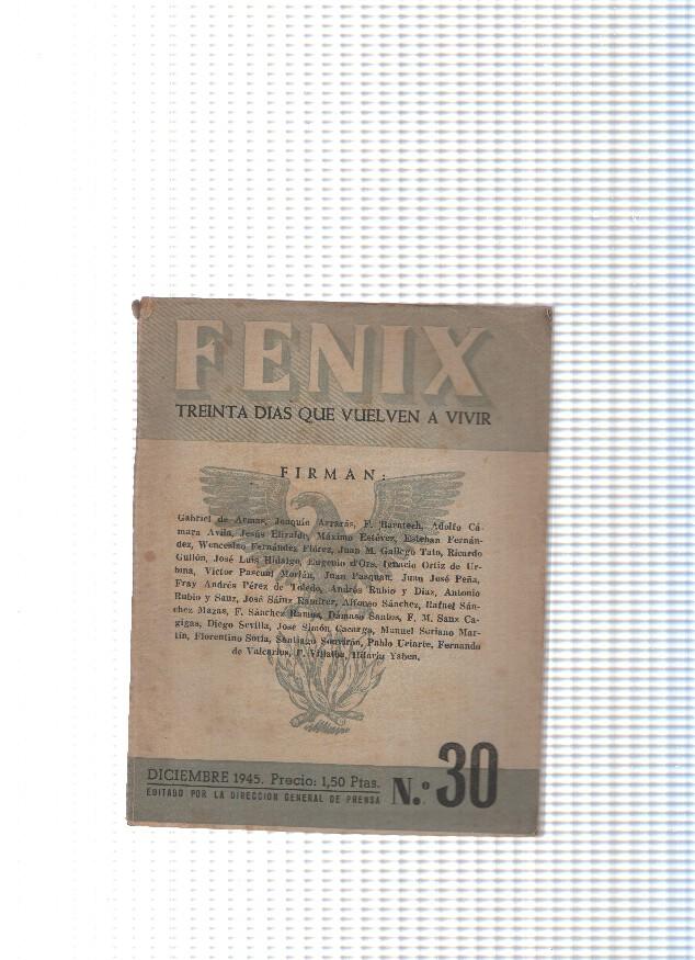 Fenix numero 30: Besar el suelo Patrio-El Papa y España-Hombres forzudos-Nuevas orientaciones en 